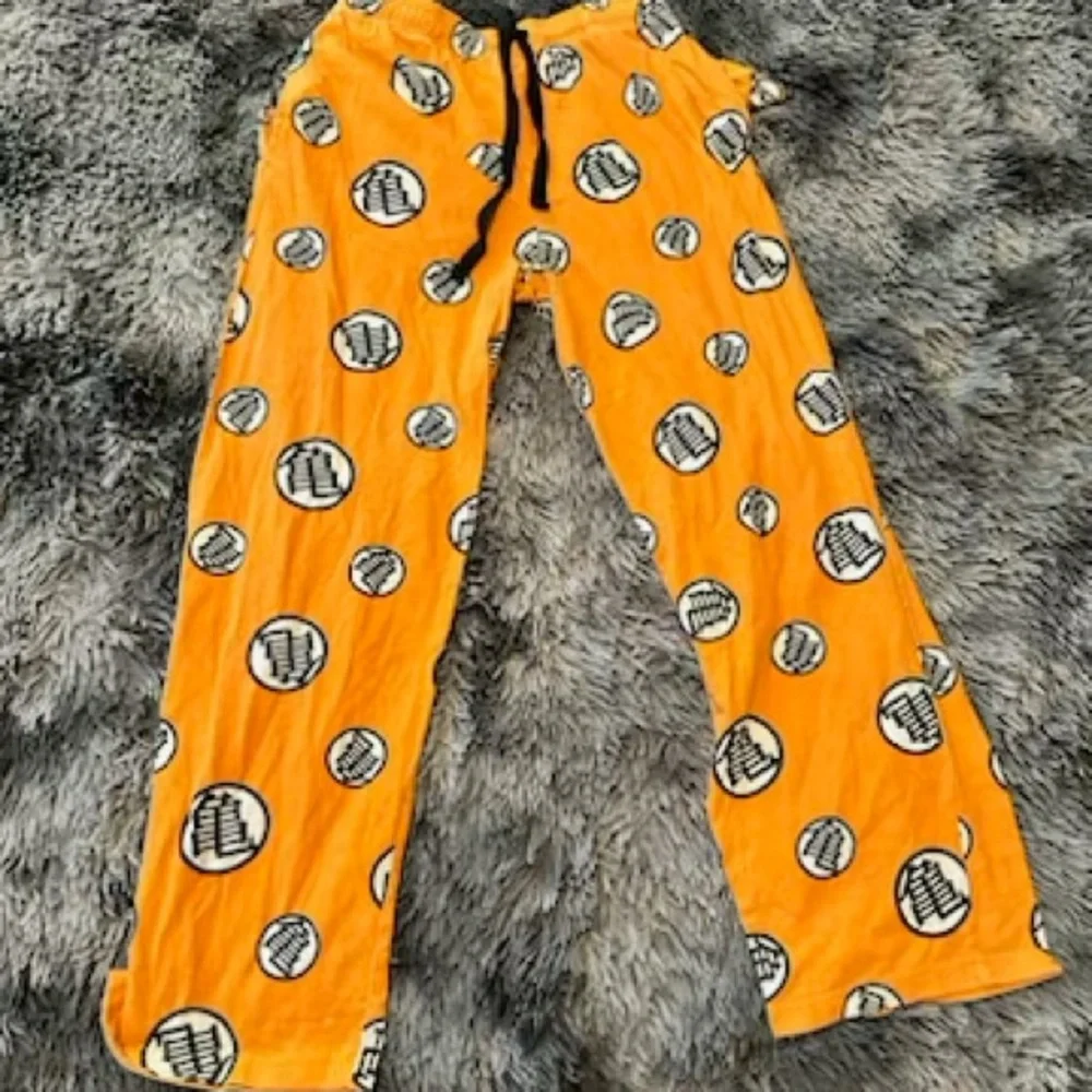 Men’s Dragonball Z Vibrant Orange Pajama Bottoms with Fun Print